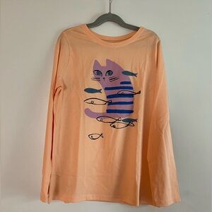 NWT Tea Collection KITTY long sleeve shirt. Size 14.